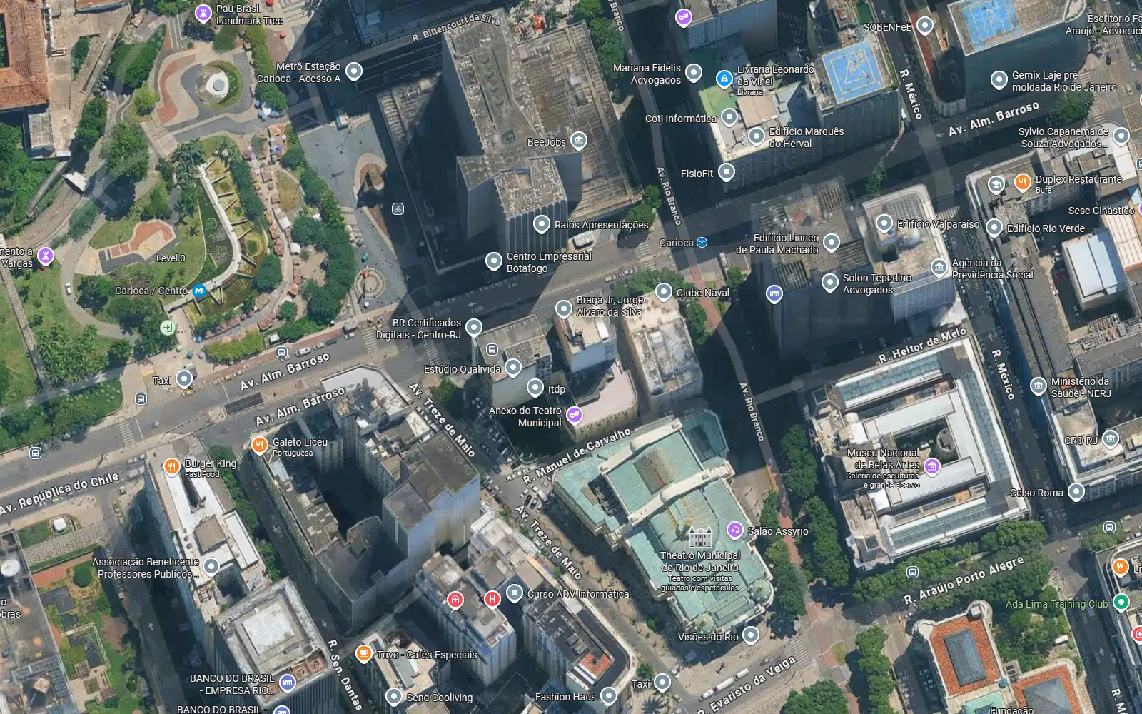 Mapa da sede Braga Jr. Advogados, Av. Almirante Barroso 63, Centro, Rio de Janeiro